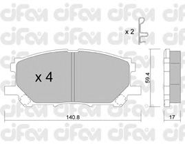 Тормозные колодки CIFAM 822-618-0