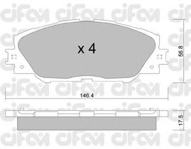Тормозные колодки CIFAM 822-748-0