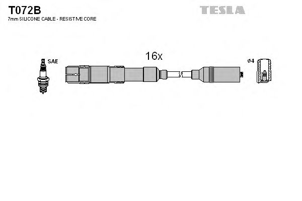 Комплект высоковольтных проводов TESLA T072B