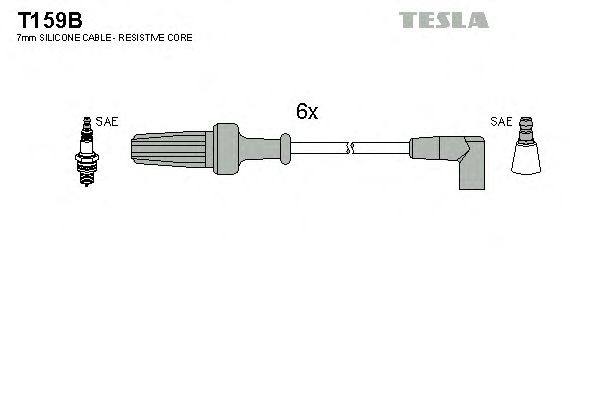 Комплект високовольтних проводів TESLA T159B
