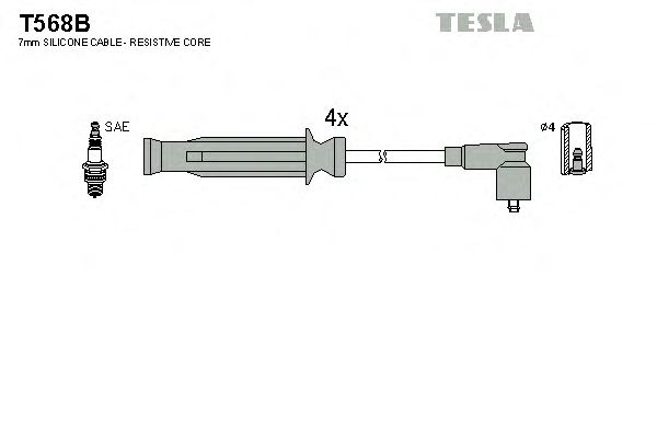 Комплект высоковольтных проводов TESLA T568B