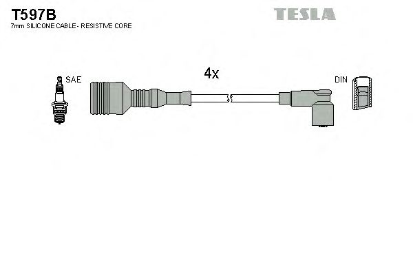 Комплект высоковольтных проводов TESLA T597B