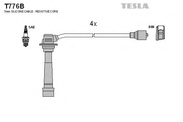 Комплект високовольтних проводів TESLA T776B