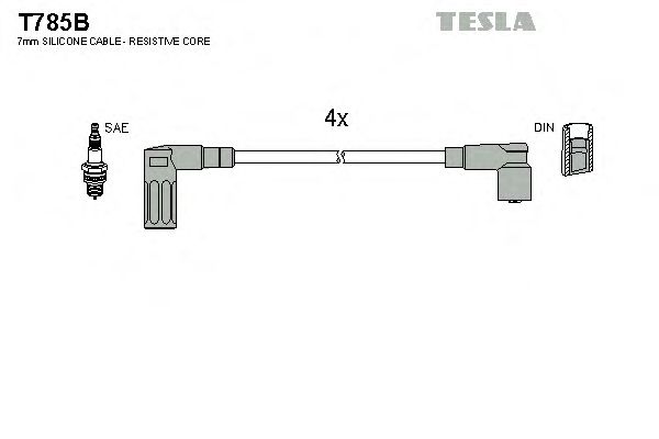 Комплект високовольтних проводів TESLA T785B