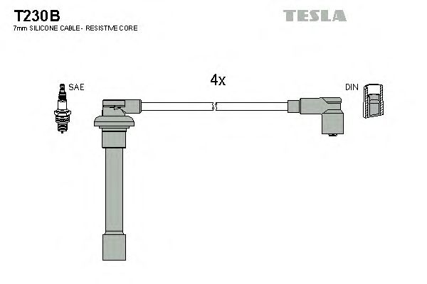 Комплект високовольтних проводів TESLA T230B