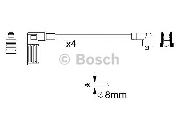 Комплект високовольтних проводів BOSCH 0 986 356 717
