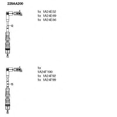 Комплект высоковольтных проводов BREMI 229AA200