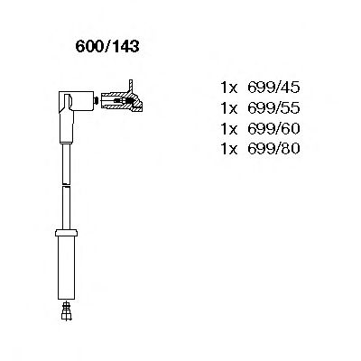 Комплект високовольтних проводів BREMI 600/143