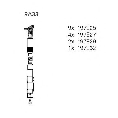 Комплект высоковольтных проводов BREMI 9A33