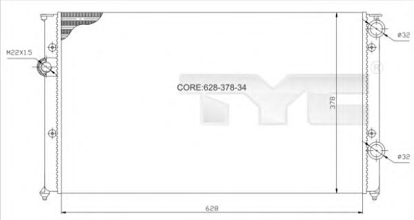Радиатор, охлаждение двигателя TYC 737-0026
