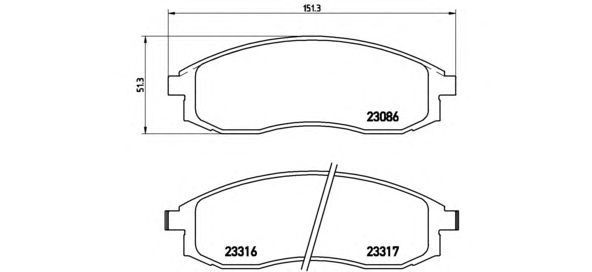 Тормозные колодки BREMBO P 54 032