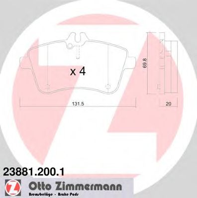Тормозные колодки ZIMMERMANN 23881.200.1