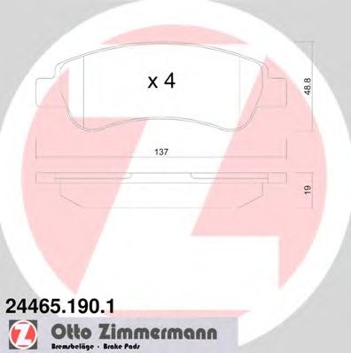 Тормозные колодки ZIMMERMANN 24465.190.1