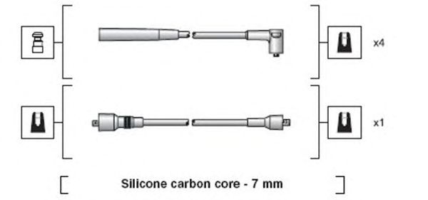 Комплект высоковольтных проводов MAGNETI MARELLI 941318111126