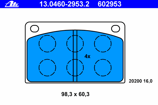 Тормозные колодки ATE 13.0460-2953.2