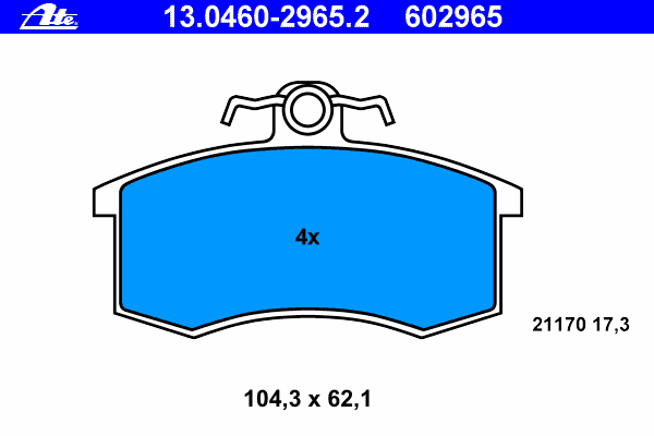 Тормозные колодки ATE 13.0460-2965.2