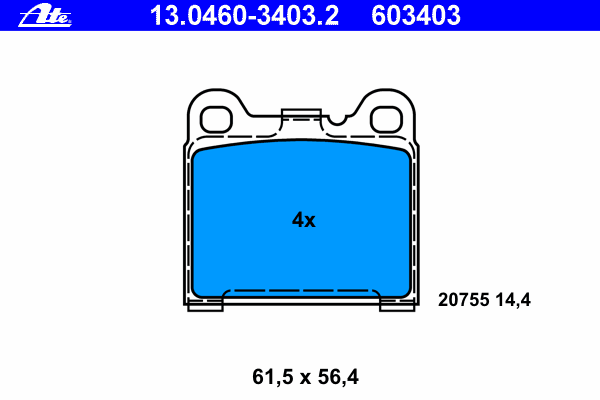 Тормозные колодки ATE 13.0460-3403.2