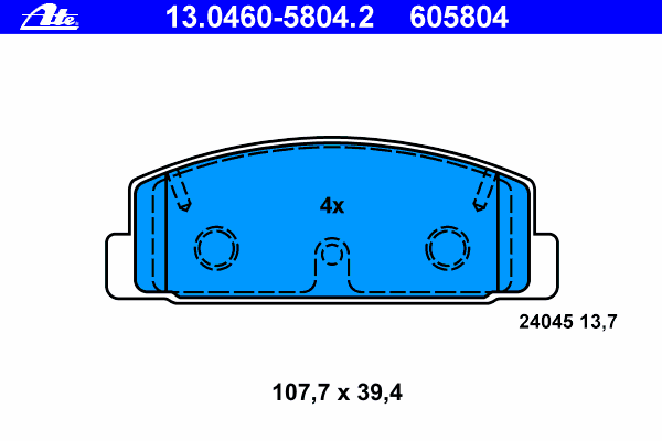 Тормозные колодки ATE 13.0460-5804.2