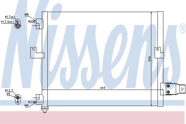 Радіатор кондиціонера NISSENS 94036