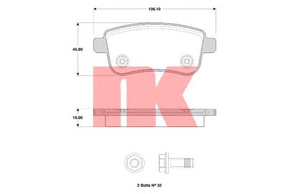 Гальмівні колодки NK 223963