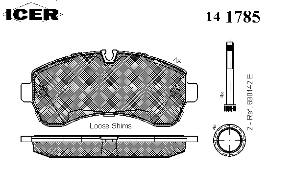 Тормозные колодки ICER 141785