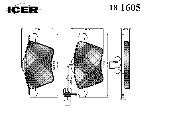 Тормозные колодки ICER 181605