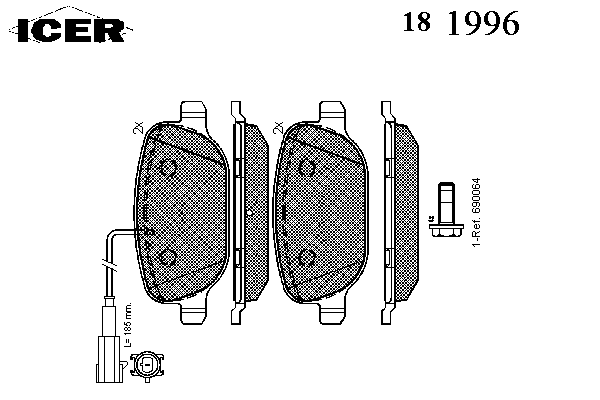 Тормозные колодки ICER 181996