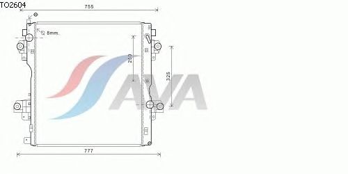 Радіатор, охолодження двигуна AVA QUALITY COOLING TO2604