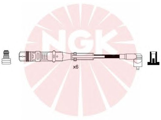Комплект высоковольтных проводов NGK RCVW244