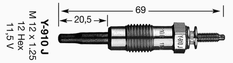Свеча накала NGK Y-910J
