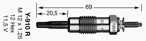 Свеча накала NGK Y-910R