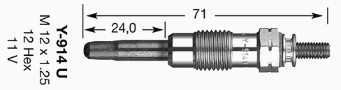 Свеча накала NGK Y914U