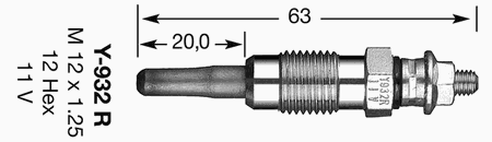 Свеча накала NGK Y932R