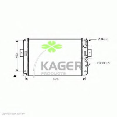 Радиатор, охлаждение двигателя KAGER 31-0544