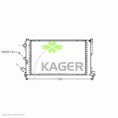 Радіатор, охолодження двигуна KAGER 31-0941