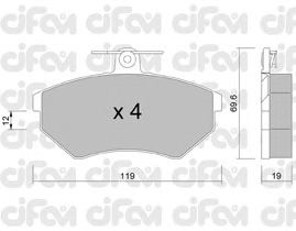 Тормозные колодки CIFAM 822-050-2