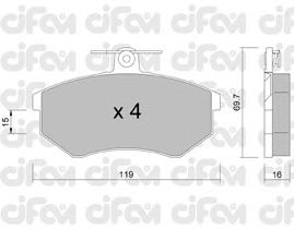 Тормозные колодки CIFAM 822-148-2