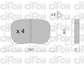 Тормозные колодки CIFAM 822-429-0