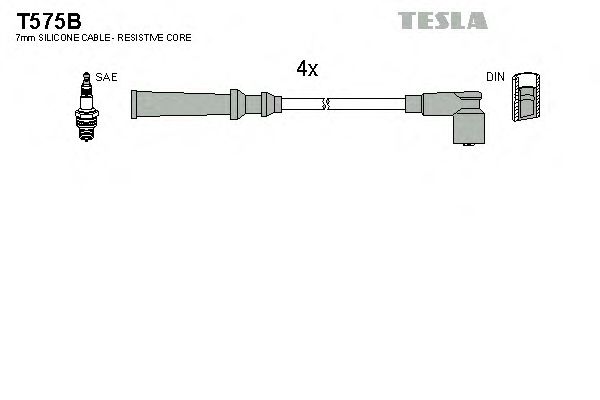 Комплект высоковольтных проводов TESLA T575B