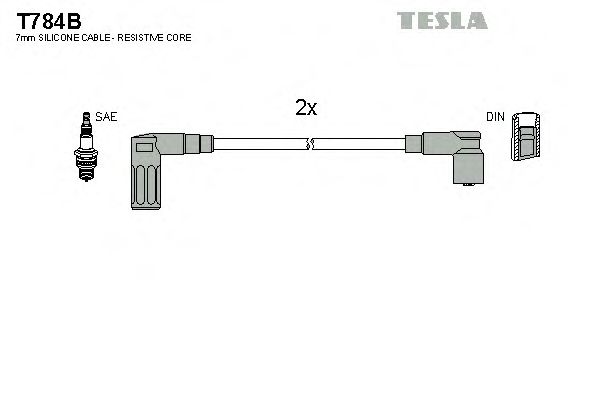 Комплект высоковольтных проводов TESLA T784B