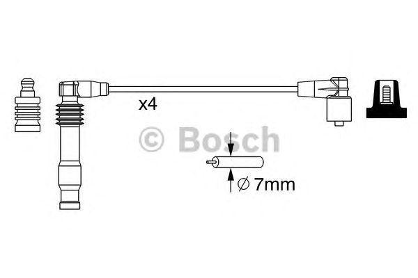 Комплект высоковольтных проводов BOSCH 0 986 357 228