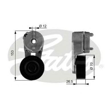 Натяжной ролик поликлинового ремня GATES T38163