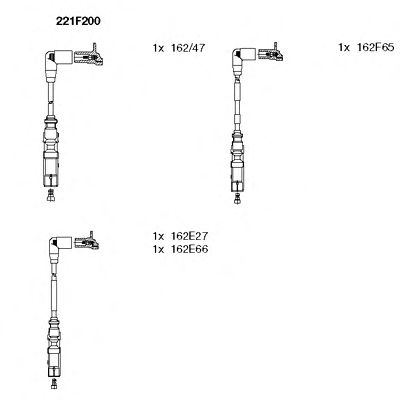 Комплект високовольтних проводів BREMI 221F200