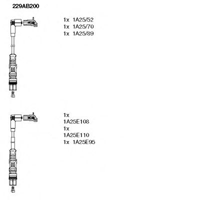 Комплект высоковольтных проводов BREMI 229AB200
