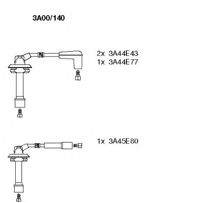 Комплект высоковольтных проводов BREMI 3A00/140