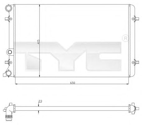 Радиатор, охлаждение двигателя TYC 702-0033