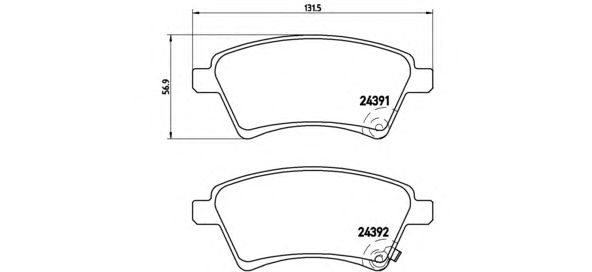 Тормозные колодки BREMBO P 23 105