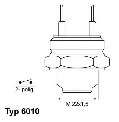 Термовыключатель, вентилятор радиатора WAHLER 6010.95D