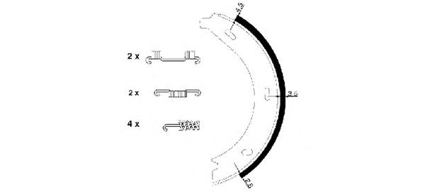 Тормозные колодки ручника HELLA 8DA 355 050-401
