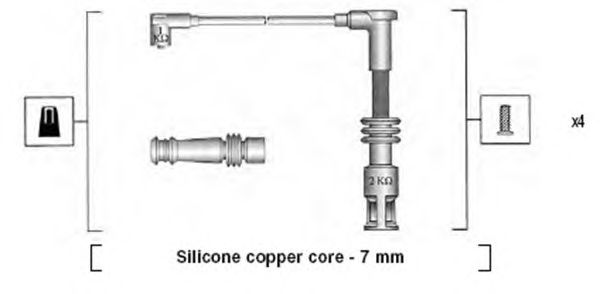 Комплект высоковольтных проводов MAGNETI MARELLI 941045430528